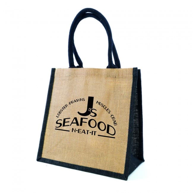 Custom Printed Halton Medium Natural Jute Bag - Image 2