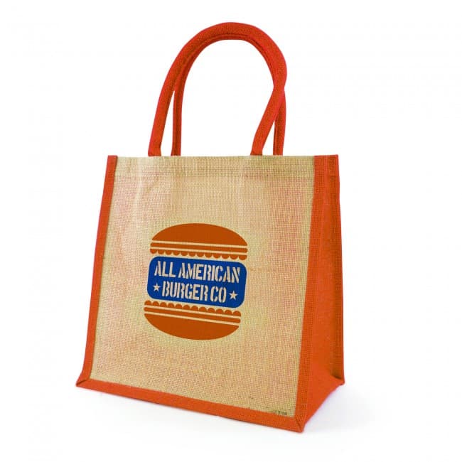 Custom Printed Halton Medium Natural Jute Bag - Image 3