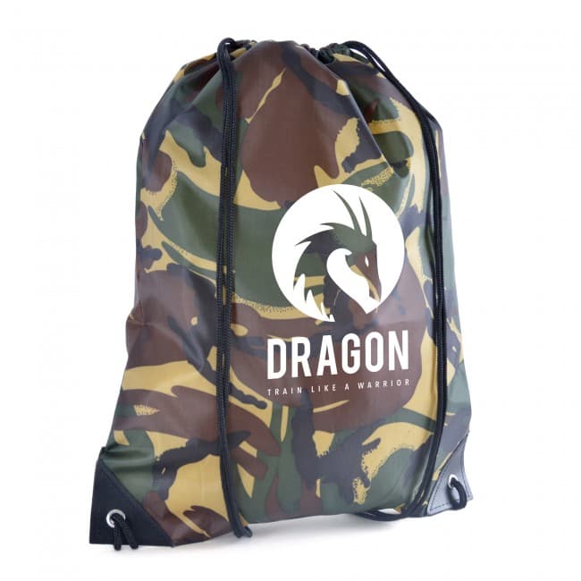 Custom Printed Camo Drawstring Bag