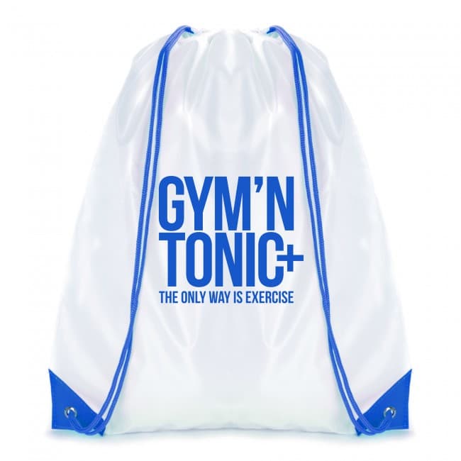 Custom Printed Dobson White Drawstring Bag