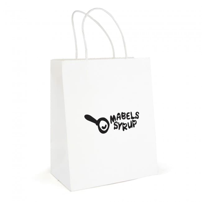 Custom Printed Brunswick White Paper Bag - Image 3