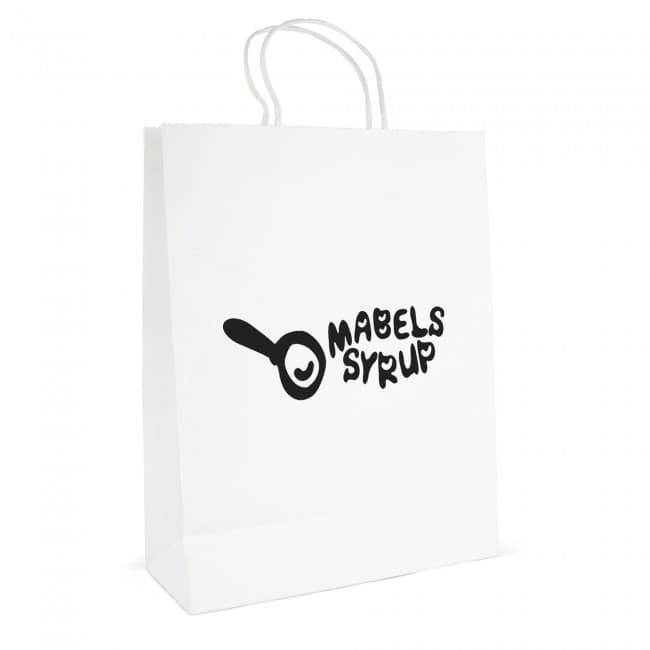 Custom Printed Brunswick White Paper Bag - Image 4