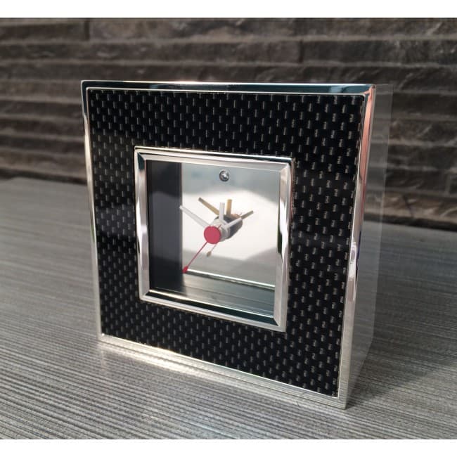 Custom Printed Carbon Fibre Square Clock