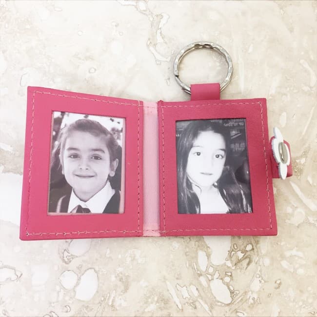 Custom Printed Flower Double Photo Keyring - Image 2