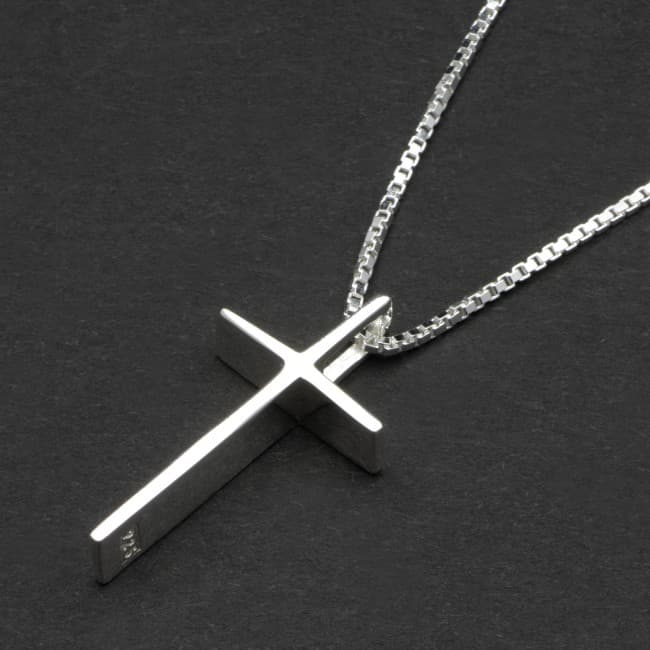 Custom Printed Sterling Silver Classic Cross And Chain