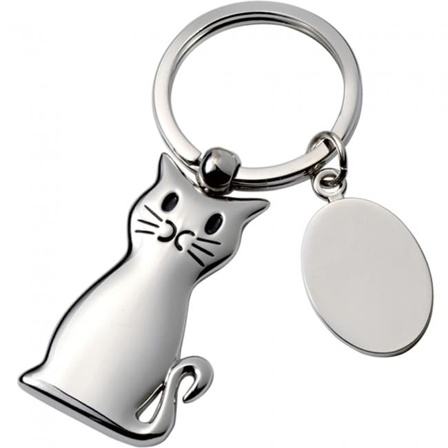 Custom Printed sitting cat keyring