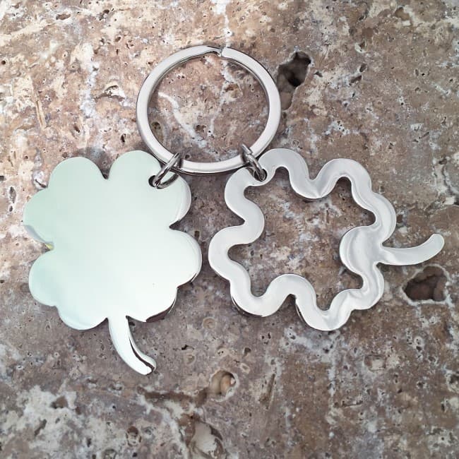 Custom Printed Four Leaf Clover Keyring