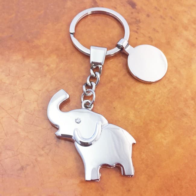 Custom Printed Elephant Keyring