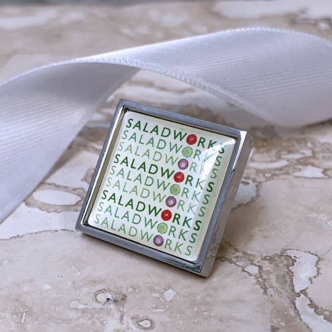 Custom Printed Full colour printed lapel pins - Square