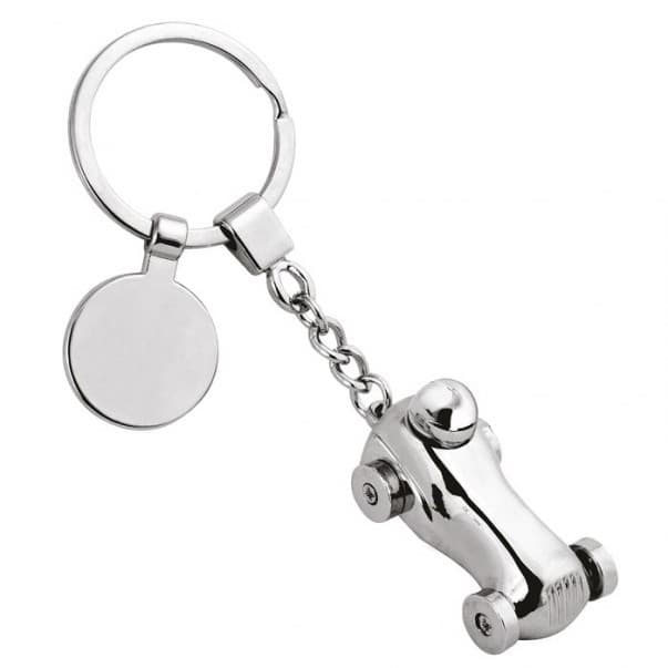 Custom Printed Retro Racing Car Keyring