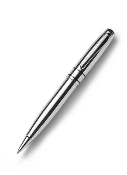 Custom Printed Tramline Ballpoint Pen - Chrome - in Chrome Box