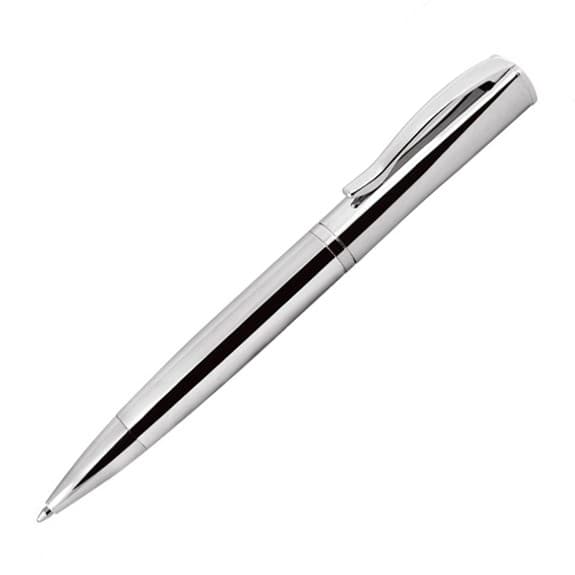 Custom Printed Facet Ballpoint Pen - Chrome - in Chrome Box