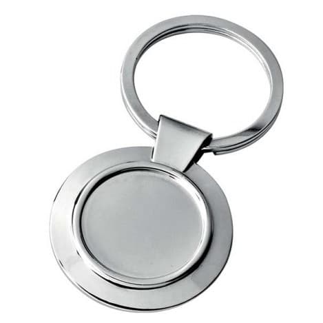 Custom Printed Double 25mm Recess Keyring - Round