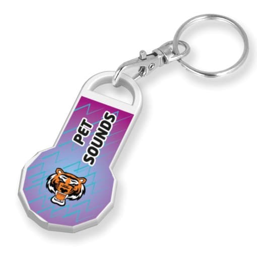 Custom Printed NEW £ Trolley Stick Coin Keyring