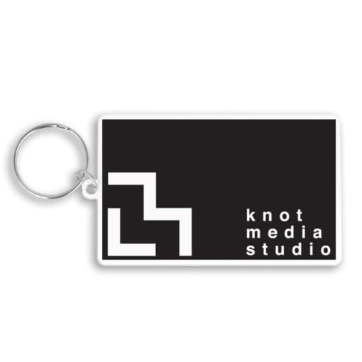 Custom Printed 80x50mm Rectangular Keyring