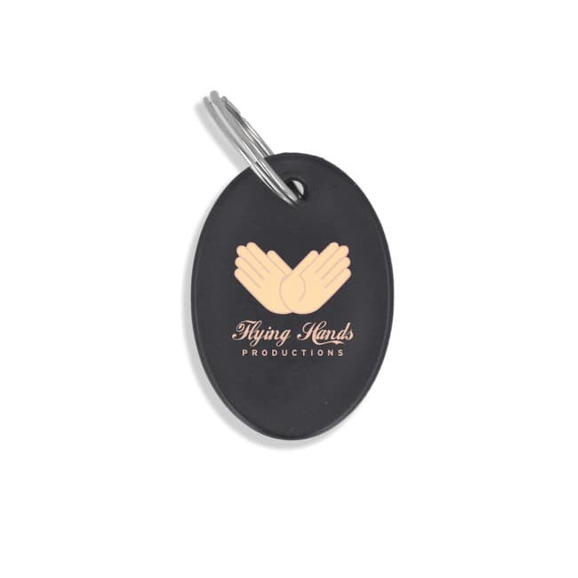 Custom Printed Deluxe Keyring Oval Shape