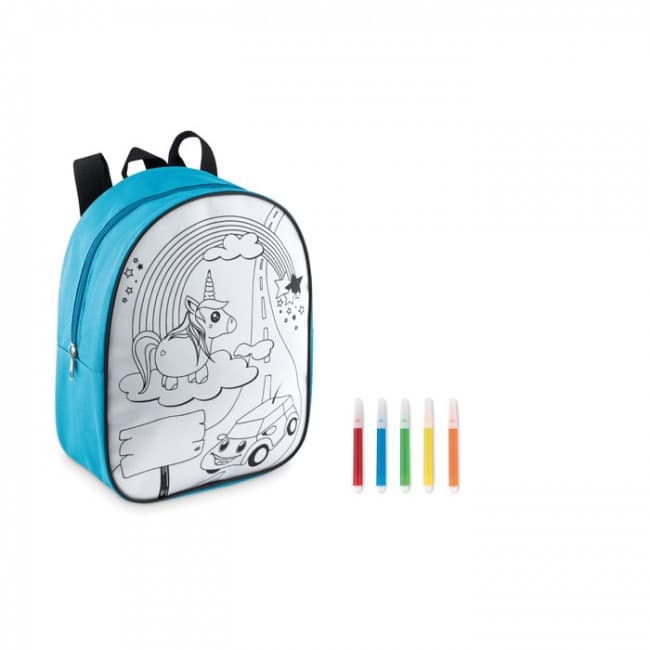 Branded Backpack With 5 Markers - Image 1