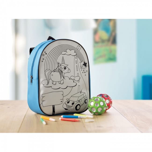 Branded Backpack With 5 Markers - Image 2