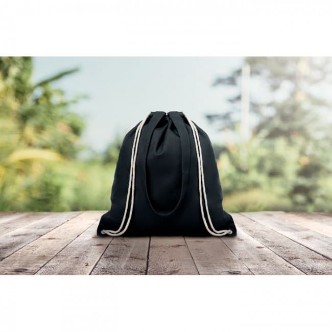 Custom Printed Canvas 2 Function Drawstring Bag 220gr/m² - Image 2