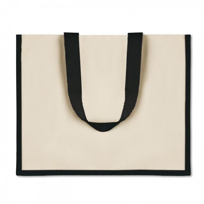 Custom Printed Jute & Canvas Shopping Bag - Image 2