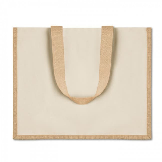 Custom Printed Jute & Canvas Shopping Bag - Image 3