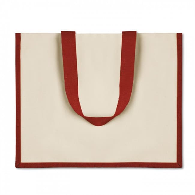 Custom Printed Jute & Canvas Shopping Bag - Image 5