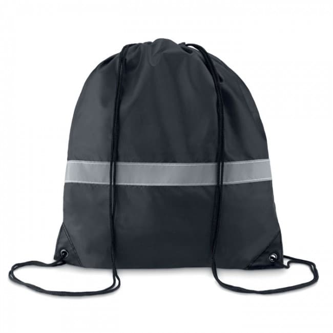 Custom Printed Drawstring Bag With Reflective Stripe - Image 1