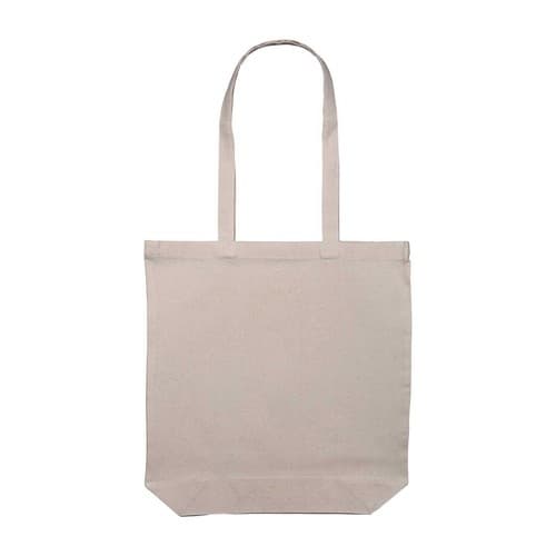 Custom Printed Promotional 8oz  Natural Canvas Shopper with Bottom Gussett - Image 1