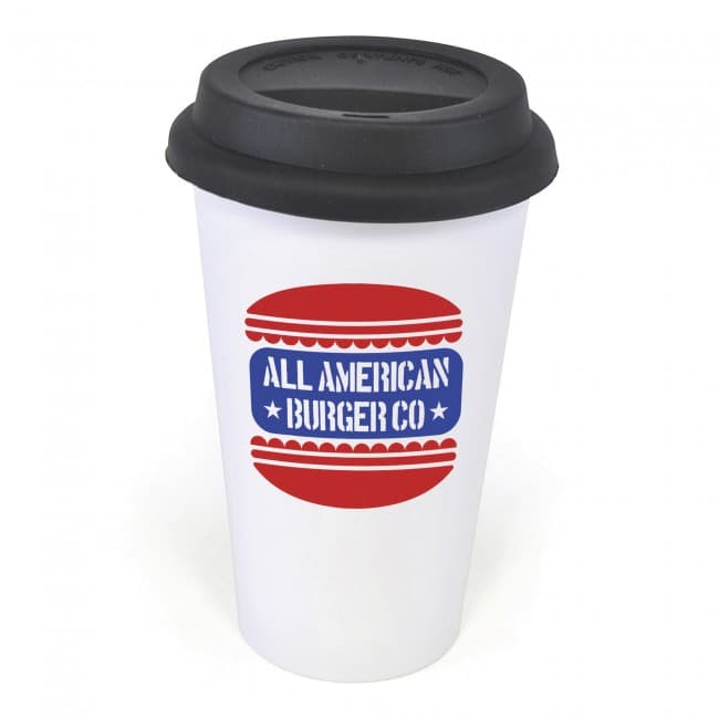 Custom Printed Plastic Take Out Mug 400ml