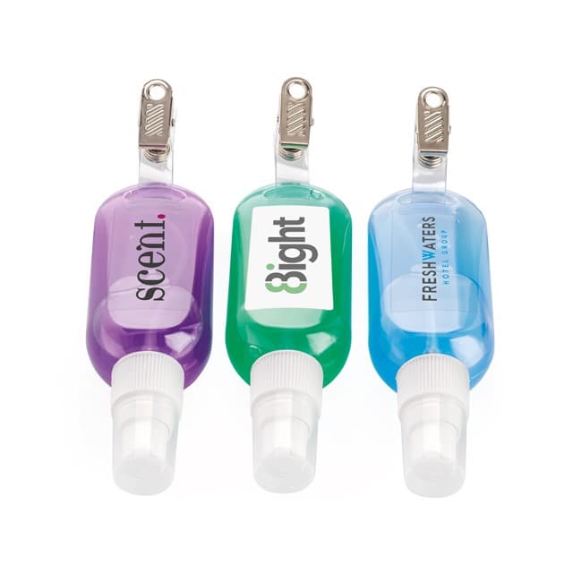 Branded Alcohol Free Antibacterial Hand Sanitiser on a Clip 50ml