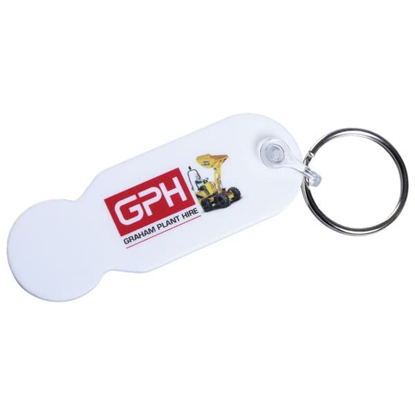 Custom Printed Plastic Trolley Coin Keyring