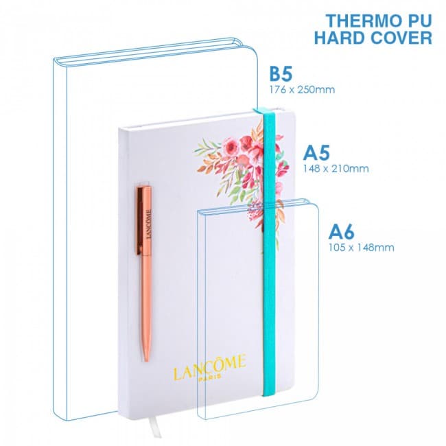 Custom Printed Medium Notebook PU Hard Cover - Image 1