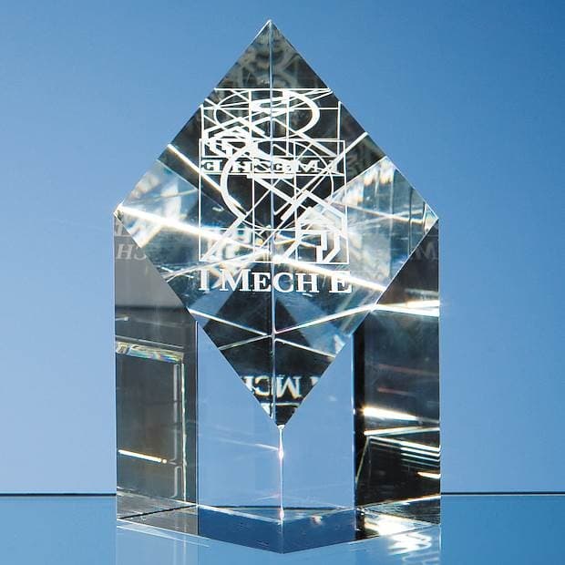 Custom Printed 13cm Optical Crystal Diamond Award