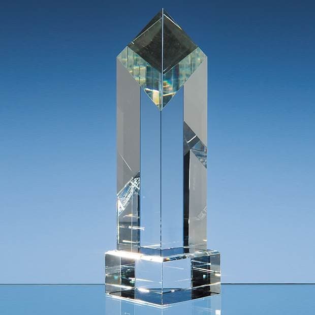 Custom Printed 23cm Optical Crystal Diamond Award