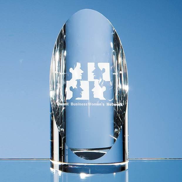 Custom Printed 14cm Optical Crystal Cylinder Award