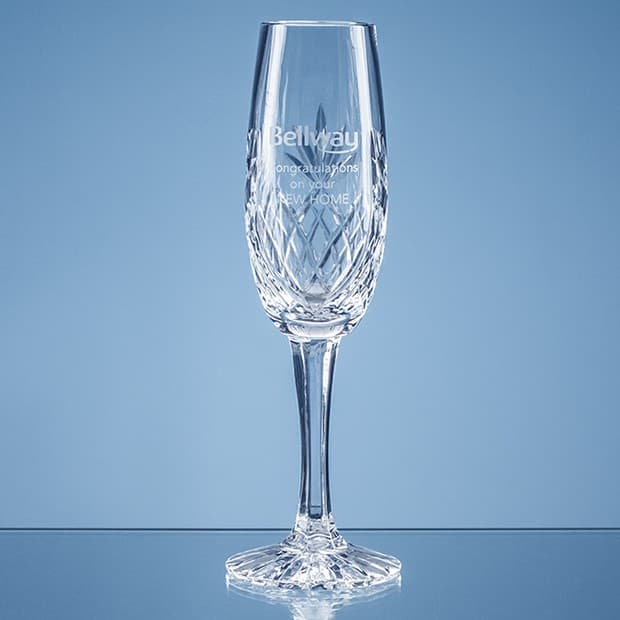 Custom Printed 165ml Blenheim Lead Crystal Panel Champagne Flute