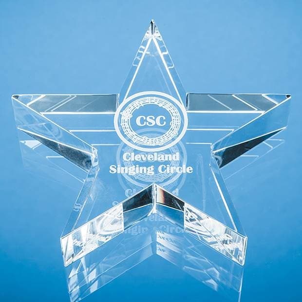 Custom Printed 10.5cm Optical Crystal Star Paperweight