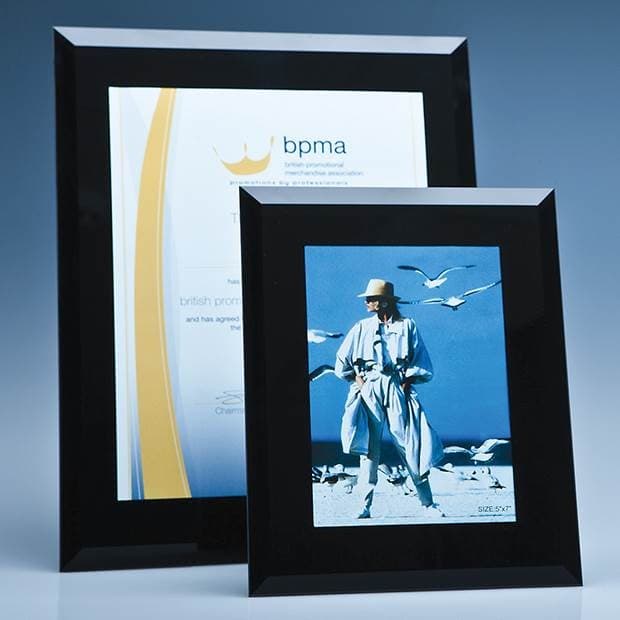 Custom Printed Black Surround Glass Frame for A4 Photo or Certificate, H or V