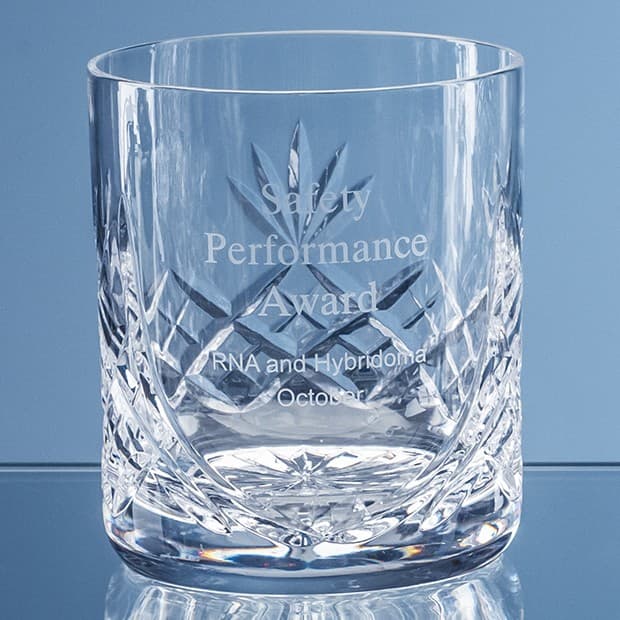 Custom Printed 400ml Blenheim Lead Crystal Panel Whisky Tumbler