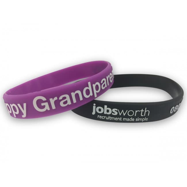 Custom Printed EXPRESS - Silicon Wristbands - Embossed with Colour Infill