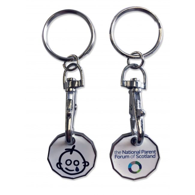 Custom Printed Trolley Coin Keyring - Printed - 2 Sides