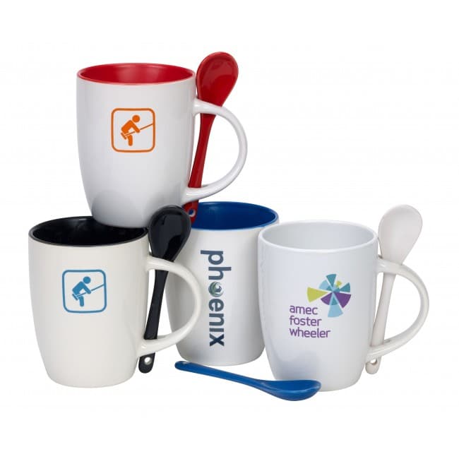 Custom Printed Mugs & Spoons Earthenware