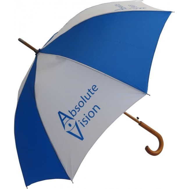 Custom Printed Executive Wood Crook Umbrella - Image 1