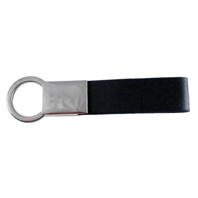 Custom Printed Silver Key Fob (leather effect strap)