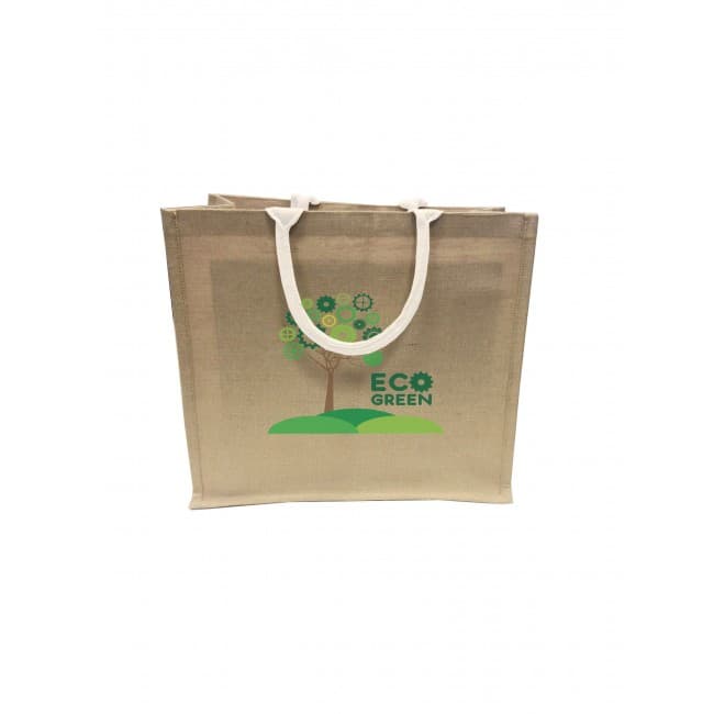 Custom Printed Large Landscape Juco Shopper Bag Large Gusset