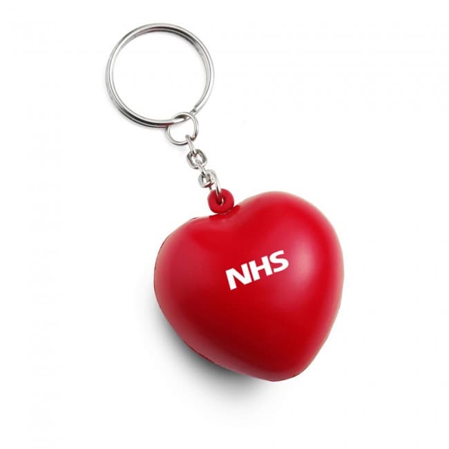 Branded Stress Heart Keyrings