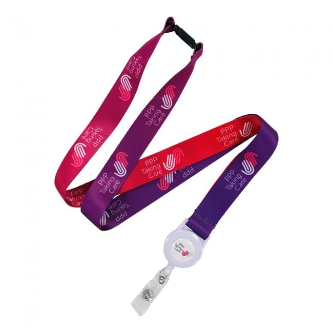 Branded Dye Sublimation Lanyard with Pull Reel