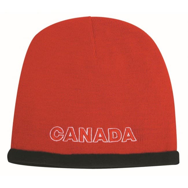 Custom Printed Roll Down Acrylic & Polar Fleece Beanie - Toque