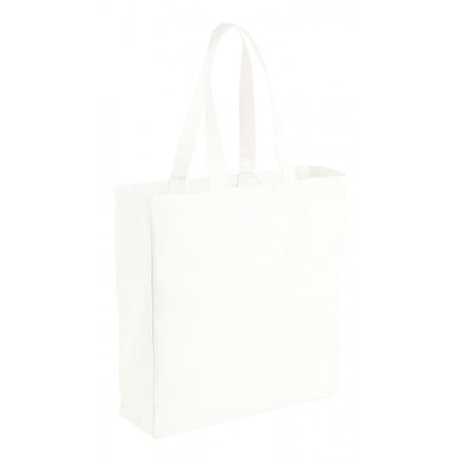 Custom Printed Promotional  Black or White Canvas Shopper with Full Gussett - Image 2