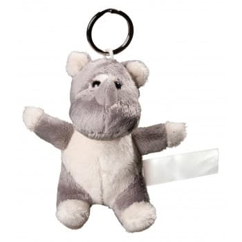 Plush rhino with keychain